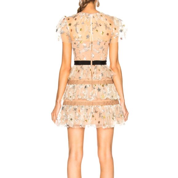 Self-Portrait Star Mesh Tiered Dress - Picture 2 of 5